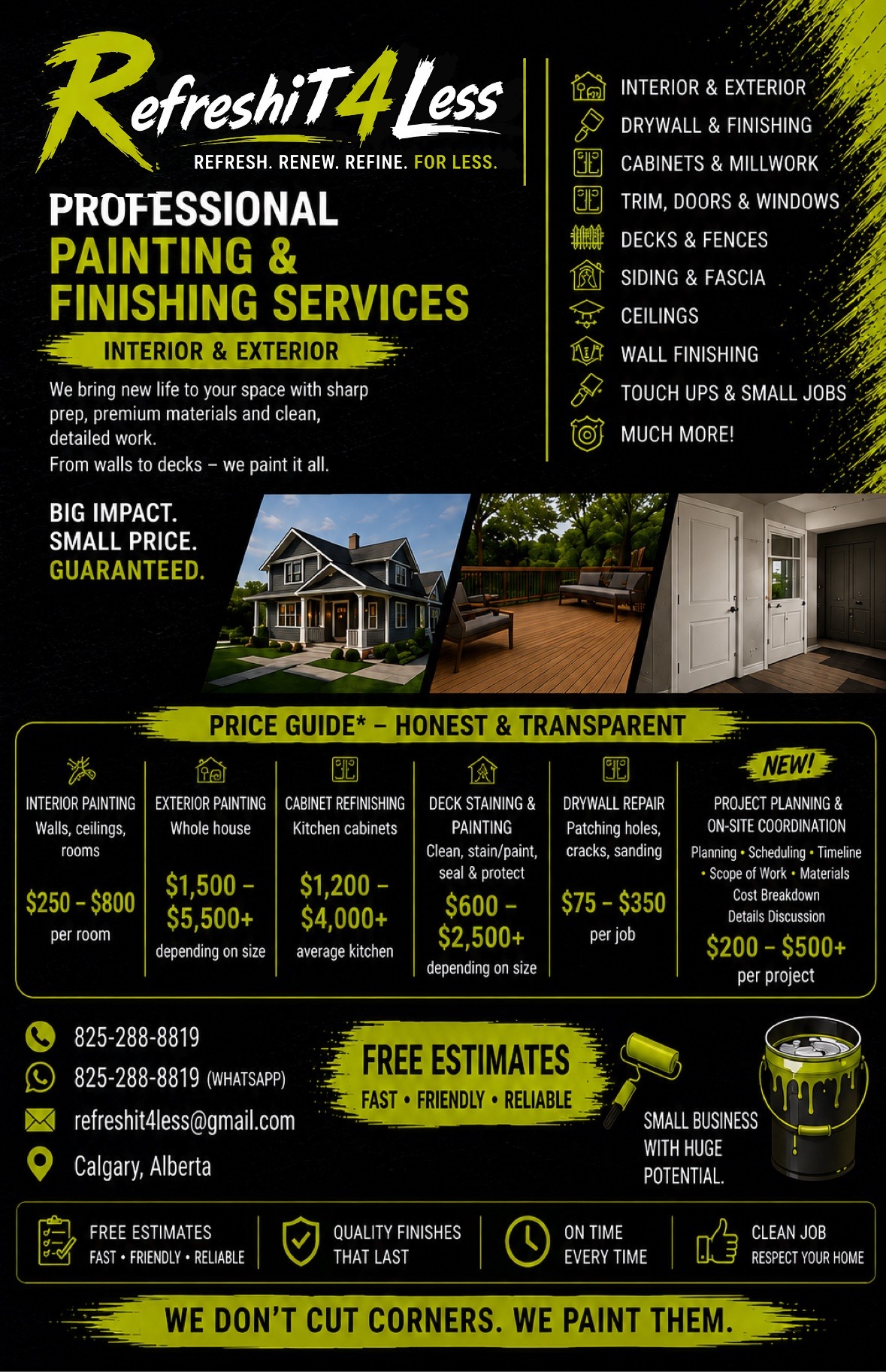 RefreshiT4Less painting and finishing services overview and price guide
